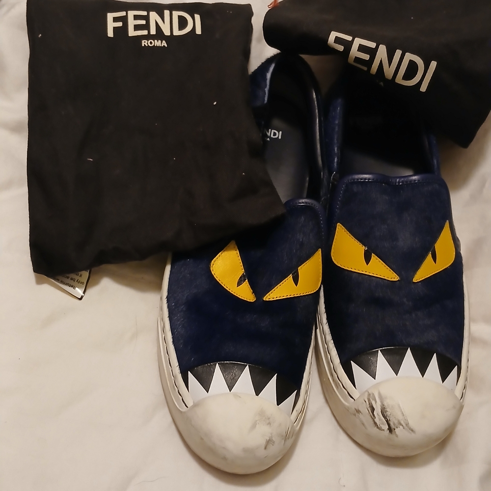 Fendi Kids Sneakers - Blue and Yellow